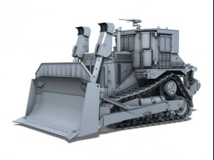 armored cat d9r bulldozer 3D Model