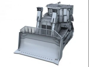 armored cat d9r bulldozer 3D Model