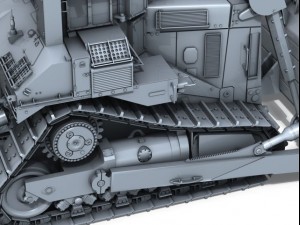 armored cat d9r bulldozer Modelo 3D