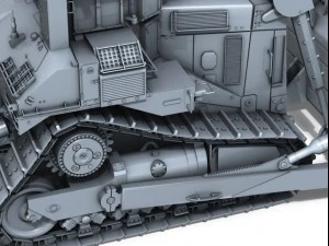 armored cat d9r bulldozer 3D Model