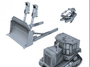 armored cat d9r bulldozer 3D Model
