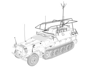 sdkfz 2513 iv ausfa hanomag radio and command 3D Модель