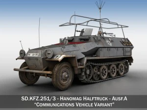 sd kfz 251 ausf 무전 및 지휘 차량 3D 모델