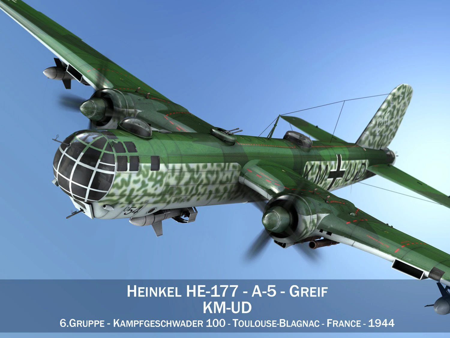 heinkel he 177 a5 greif 6kg 100 3D Model .c4d .max .obj .3ds .fbx .stl .blend 