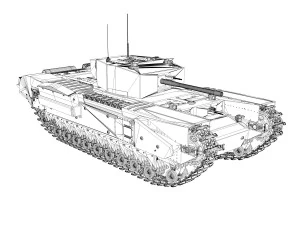 churchill infantry tank mkiii 3D Model