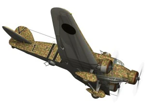 サヴォイアマルケッティ sm81 スペイン内戦 3Dモデル