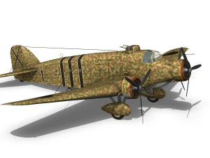 サヴォイアマルケッティ sm81 スペイン内戦 3Dモデル