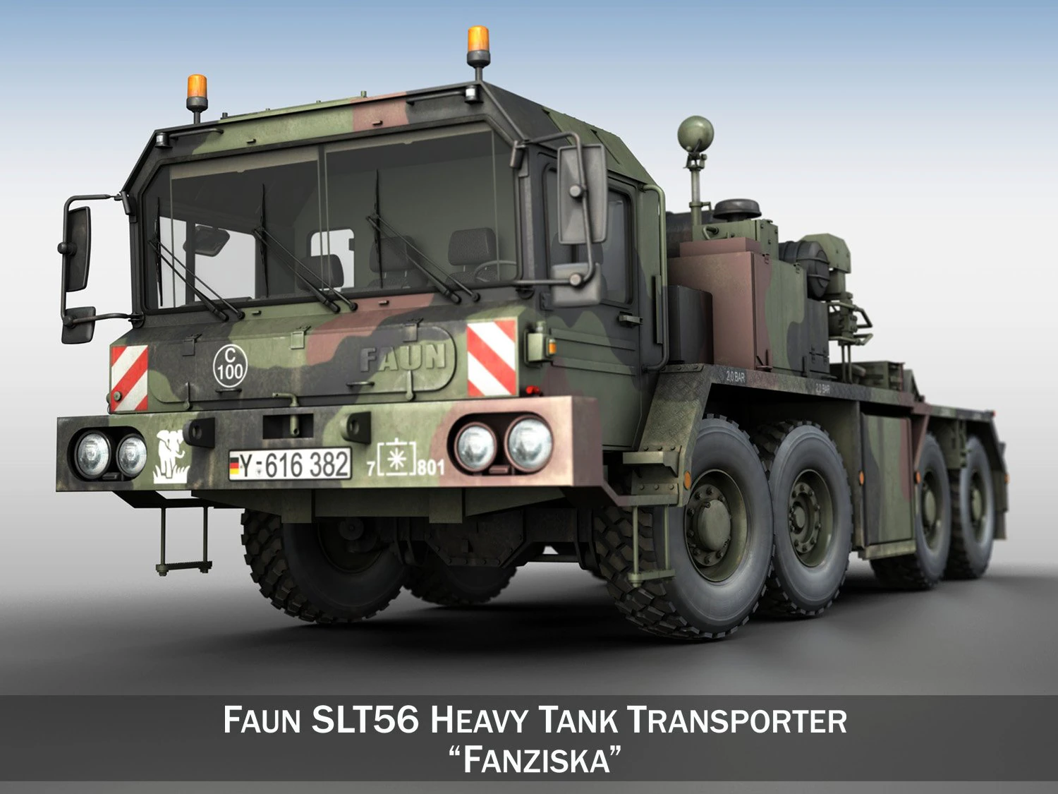 faun stl56 tank transporter 3D Model .c4d .max .obj .3ds .fbx .stl .blend