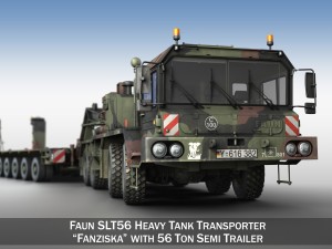 faun stl56 tractor with 52 ton semitrailer 3D Model
