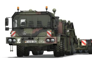 faun stl56 tractor with 52 ton semitrailer 3D Model