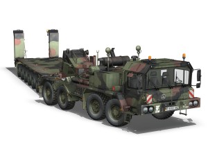 faun stl56 tractor with 52 ton semitrailer 3D-Modell