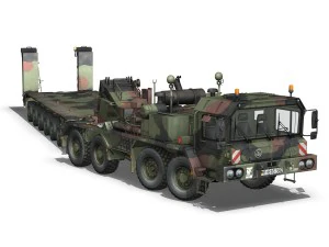 faun stl56 tractor with 52 ton semitrailer 3D Model