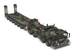 faun stl56 tractor with 52 ton semitrailer 3D Model