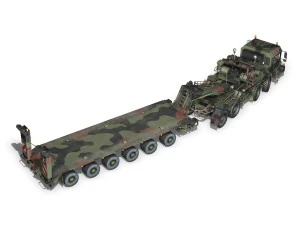 faun stl56 tractor with 52 ton semitrailer 3D Model