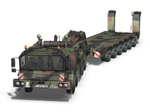 faun stl56 tractor with 52 ton semitrailer 3D-Modell