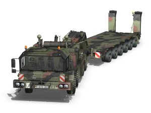 faun stl56 tractor with 52 ton semitrailer 3D Model
