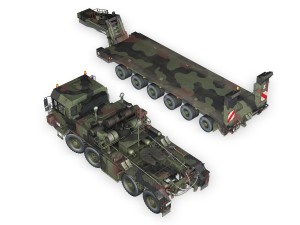 faun stl56 tractor with 52 ton semitrailer 3D-Modell