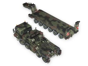 faun stl56 tractor with 52 ton semitrailer 3D Model
