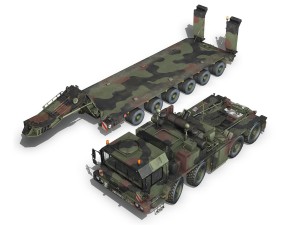 faun stl56 tractor with 52 ton semitrailer 3D-Modell