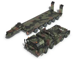 faun stl56 tractor with 52 ton semitrailer 3D Model