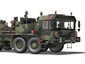 faun stl56 tractor with 52 ton semitrailer 3D-Modell