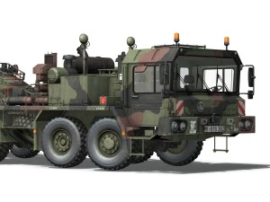 faun stl56 tractor with 52 ton semitrailer 3D Model