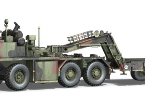 faun stl56 tractor with 52 ton semitrailer 3D Model
