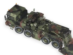 faun stl56 tractor with 52 ton semitrailer 3D Model