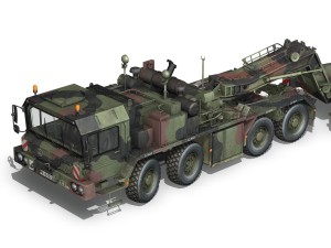 faun stl56 tractor with 52 ton semitrailer 3D-Modell