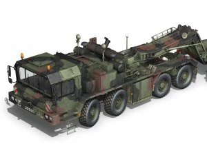 faun stl56 tractor with 52 ton semitrailer 3D Model