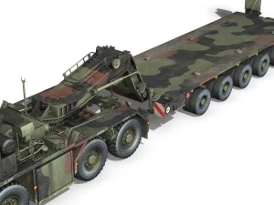 faun stl56 tractor with 52 ton semitrailer 3D Model