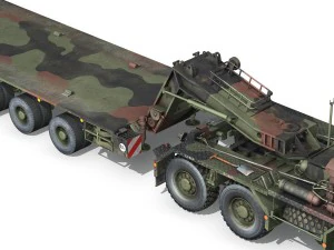 faun stl56 tractor with 52 ton semitrailer 3D Model