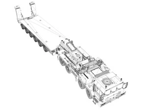 faun stl56 tractor with 52 ton semitrailer 3D Model