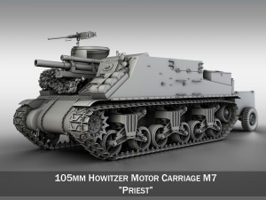 m7 priest howitzer motor carriage 3D Model