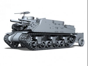 m7 priest howitzer motor carriage 3D Model