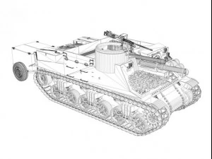 m7 priest howitzer motor carriage 3D Model