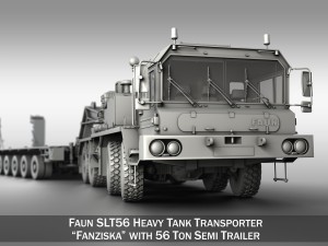 faun stl56 tractor with 52 ton semitrailer 3D Model