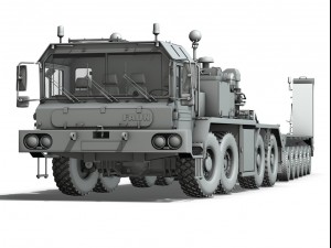 faun stl56 tractor with 52 ton semitrailer 3D 模型