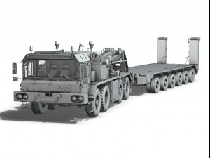 faun stl56 tractor with 52 ton semitrailer 3D 模型