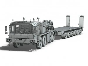 faun stl56 tractor with 52 ton semitrailer 3D Model