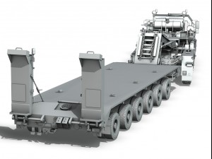faun stl56 tractor with 52 ton semitrailer 3D 模型