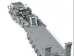 faun stl56 tractor with 52 ton semitrailer 3D Model