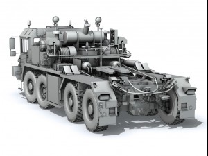 faun stl56 tractor with 52 ton semitrailer 3D 模型
