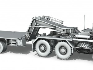 faun stl56 tractor with 52 ton semitrailer 3D 模型