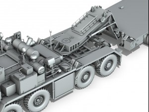 faun stl56 tractor with 52 ton semitrailer 3D 模型