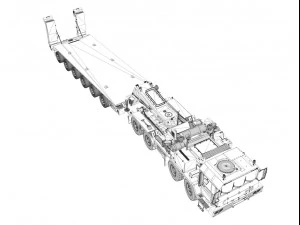 faun stl56 tractor with 52 ton semitrailer 3D Model