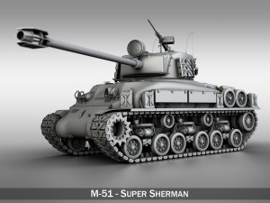 m51 super sherman Modelo 3D