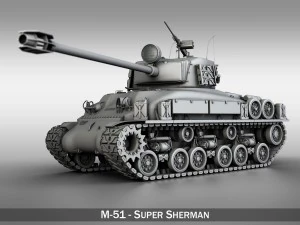 m51 s&uuml;per sherman 3D Model