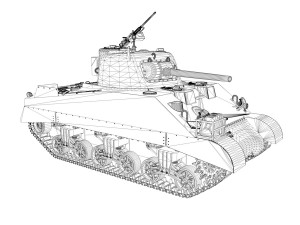 m4 sherman mk iii british army Modelo 3D