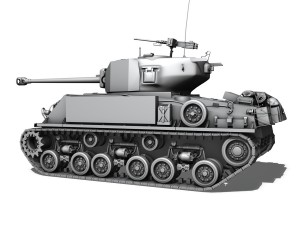 m4a3e8 hvss sherman - uparmored 3D Model
